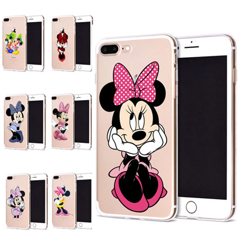 Чехол для Apple iPhone 6 6S 7 Plus X 10 милый мягкий чехол из ТПУ с Минни Оригинальный 8 B312 |