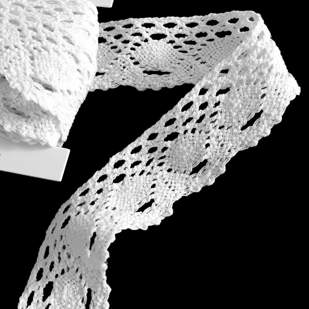 Белая кружевная лента для шитья 2 метра ширина 40 мм гипюр рукоделие скрапбукинг