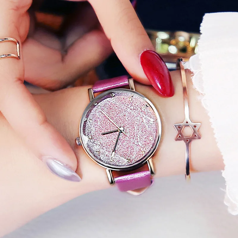 LSVTR Модные Простые Однотонная одежда Для женщин кварцевые часы Роскошные Rhinestone