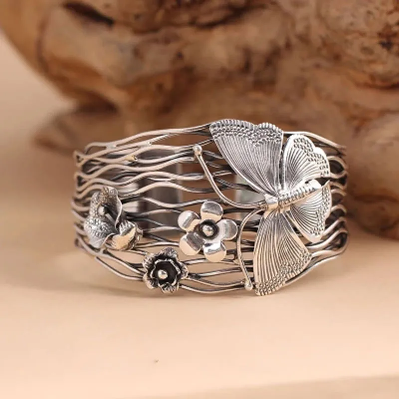 Женский браслет из серебра 100% пробы ширина 42 мм|sterling silver bracelet|silver bracelet women925 sterling |
