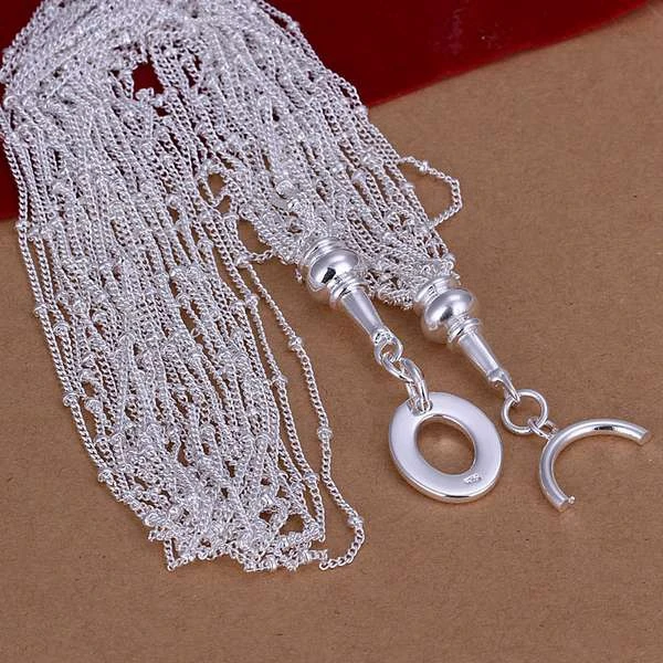 wholesale fine 925-sterling-silver necklace fashion jewelry chain multi-line necklaces &amp pendants women men collar SN019 | Украшения и