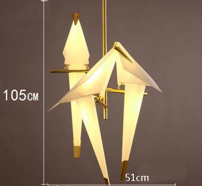 3 Light B Креативный Золотой светодиодный дизайн с птицами люстры оригами металлическая бумага кран блеск avize современный салон люстра освещение Прямая поставка - Цвет абажура: 3 Light B