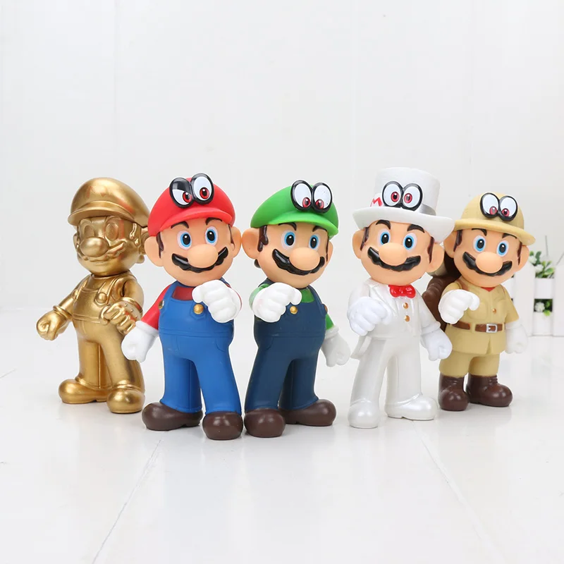 Super Mario Bros фигурка Боузер Купа Йоши Марио Луиджи Варио Ослик Конг персиковый гриб ПВХ фигурка игрушки модельные куклы