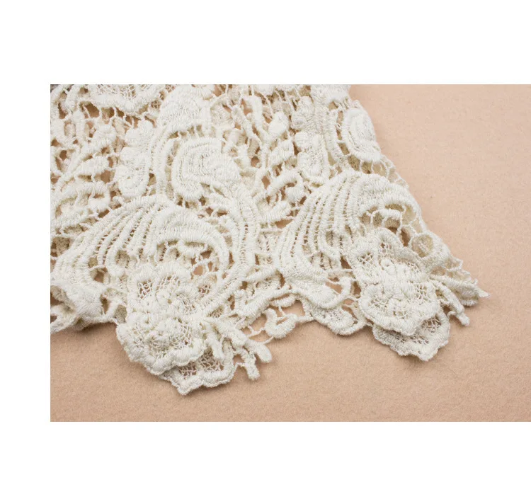 Новая модная женская хлопковая вязанная крючком Ажурная блуза с коротким