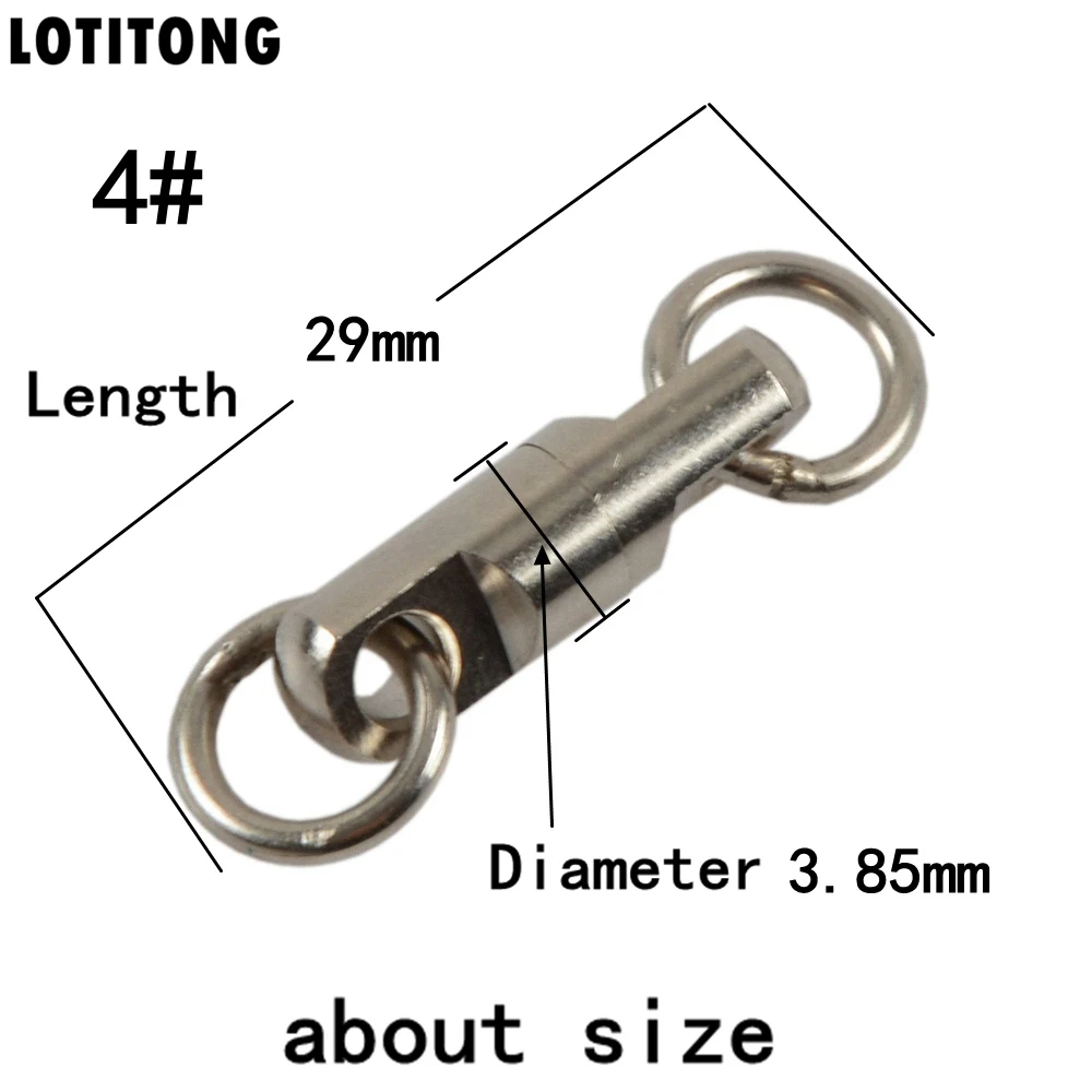 Size 4 Lotitong 10 шт./лот Нержавеющая сталь тип столбца вращающееся кольцо подшипника поворотной Рыбалка поворачивается Крюк Приманка Разъем рыбы Интимные аксессуары - Цвет: Size 4