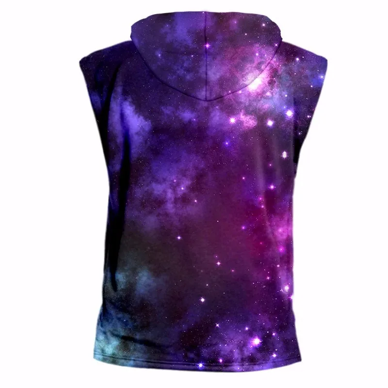 OGKB летняя Классная майка с фиолетовым принтом Галактики космоса 3D капюшоном