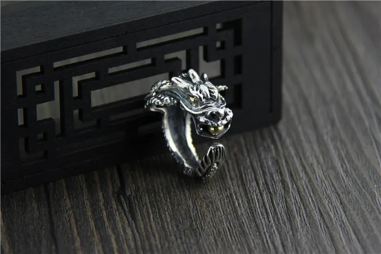 Посеребренные оптовая серебр покрыл ретро кран кольцо мужская Тайский