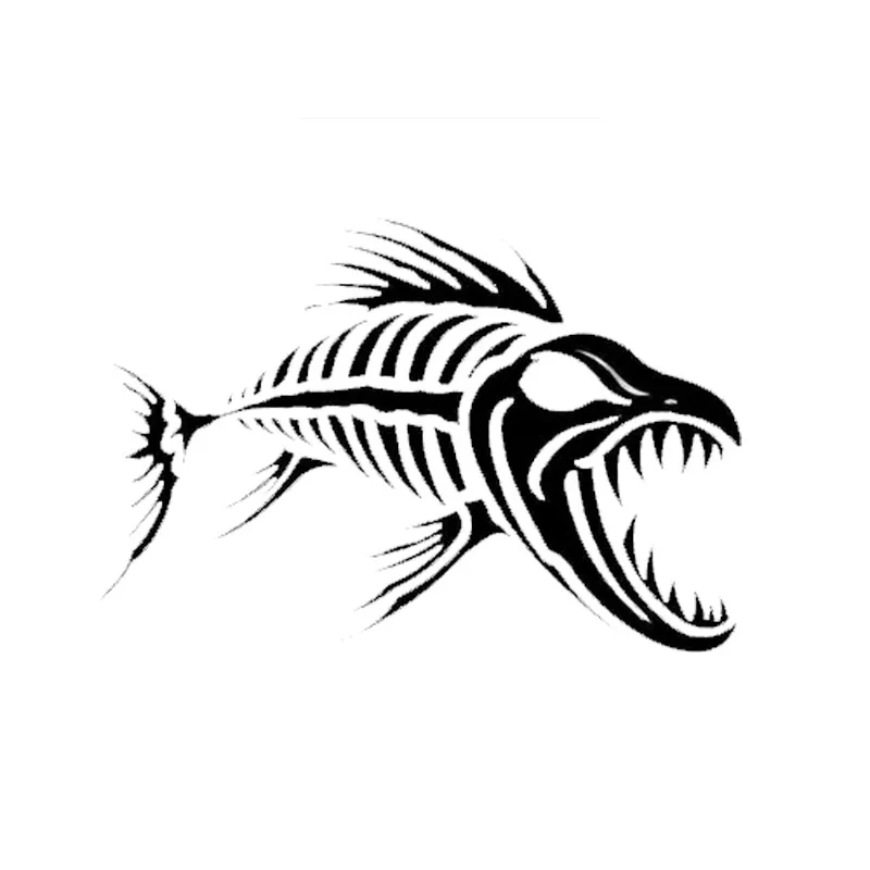 

12.7*8.7CM Skeleton Fish Bones Vinyl Decal Funny Cool Cartoon Window Decoration Car Sticker C4-0747