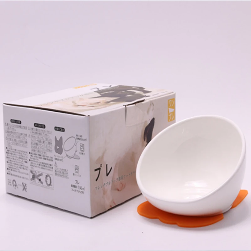 Кормушка для домашних животных керамическая белая миска бульдога набор с