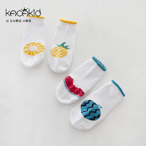 

Kacakid Fruit Theme Pineapple Anti Slip Cute Socks Cotton Children Kids Boys Girls Cute Socks 0-4 T
