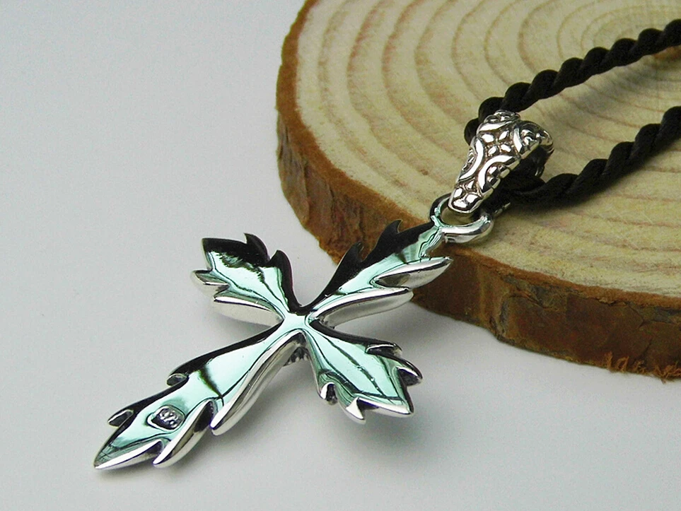 Тайское Серебро винтажный крест подвеска из стерлингового серебра 925 пробы