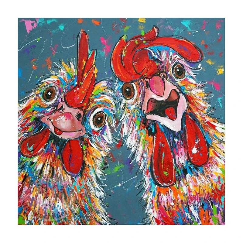

5D DIY Diamond Painting full drill Colorful Chickens Cross Stitch Resin Craft Needlework Diamond Embroidery Painting