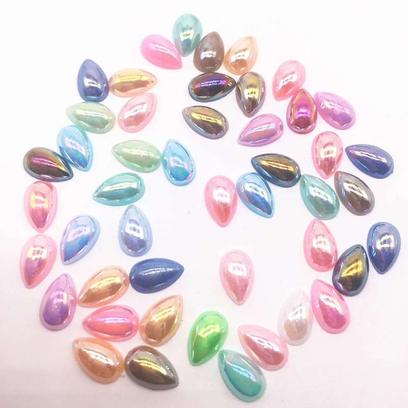 6x10/8x12/10x14/13x18mm Flatback Half Teardrop Shape Plastic ABS Imitation Pearl Beads For Jewelry Craft Scrapbook Decoration