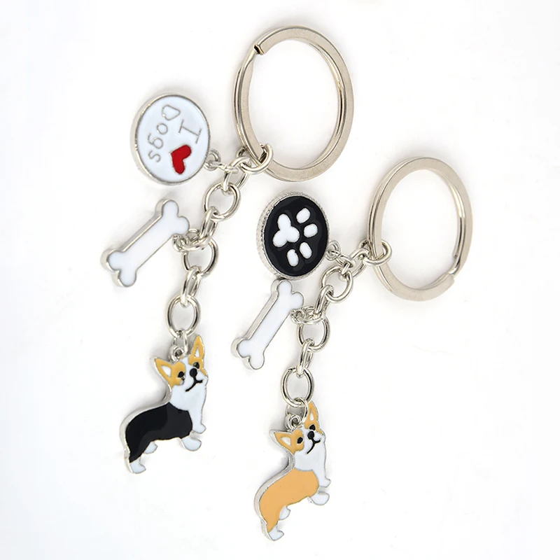 Брелок для ключей с кулоном в виде корги из валлийского сплава | Украшения и