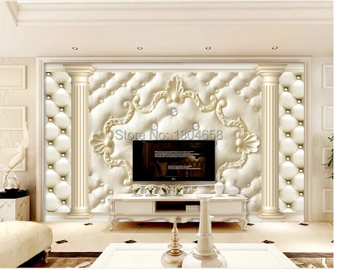 Пользовательские большие фрески европейские 3D Мягкие Настенные обои для ТВ