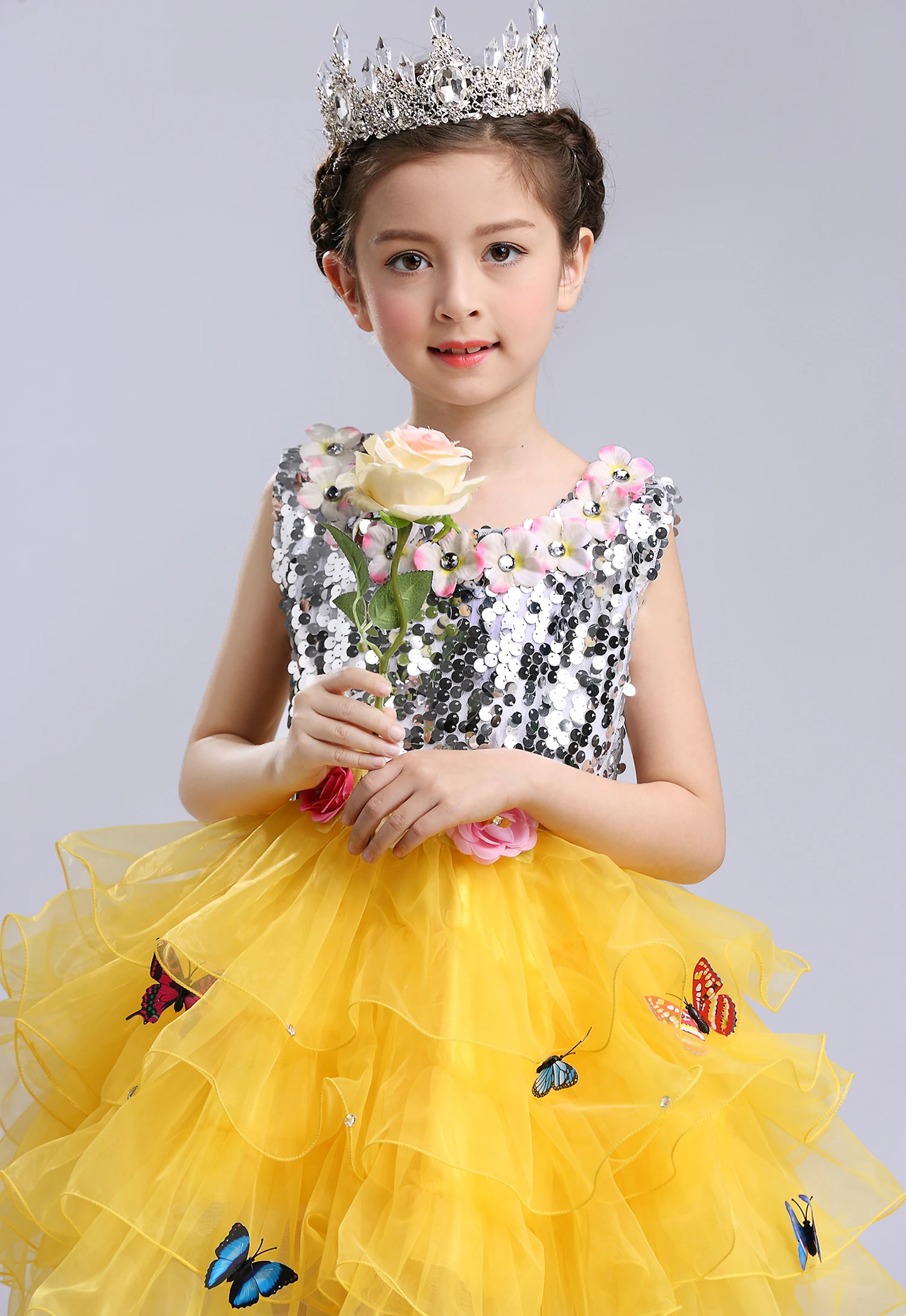 Designer Clothes China Children Performance Birthday Party Tutu Red Hot Pink White Yellow Dress Girls Size 2 To 10 Clothing | Детская