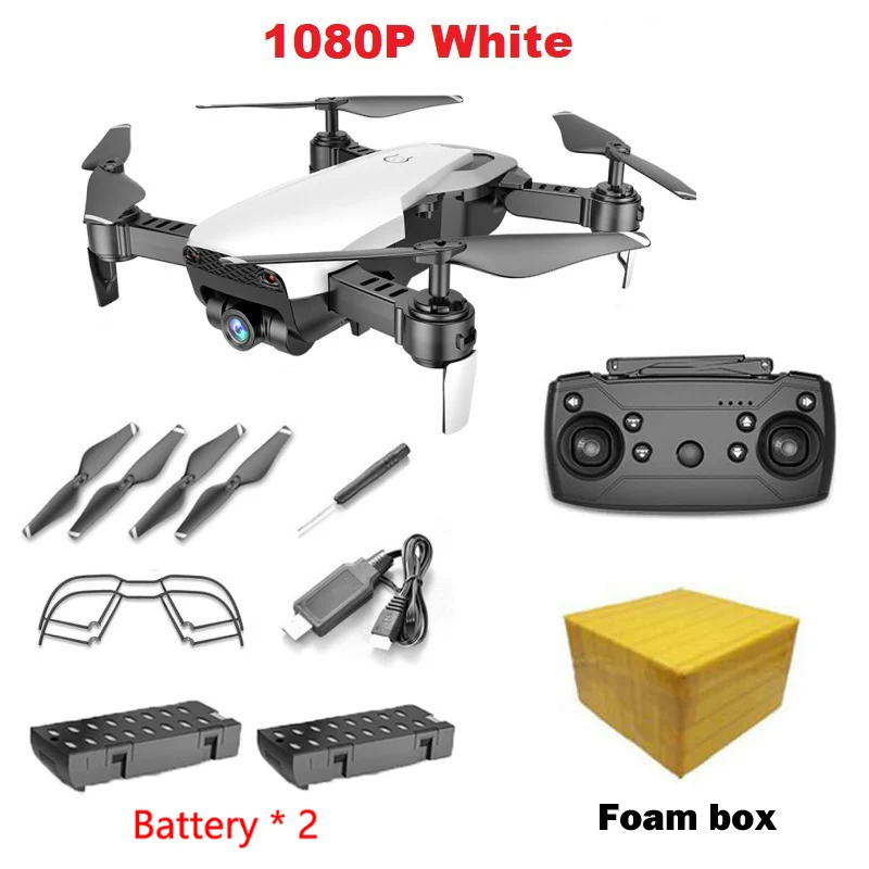 1080MP White 2B FB Teeggi M69G FPV Радиоуправляемый Дрон 4K с 1080P широкоугольной WiFi HD камерой складной Радиоуправляемый мини-Квадрокоптер Вертолет VS VISUO XS809HW E58 M69 - Цвет: 1080MP White 2B FB
