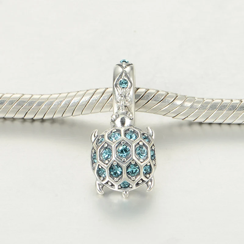 Новинка! Бусины из серебра 925 пробы с подвеской в виде морской черепахи|silver beads|925