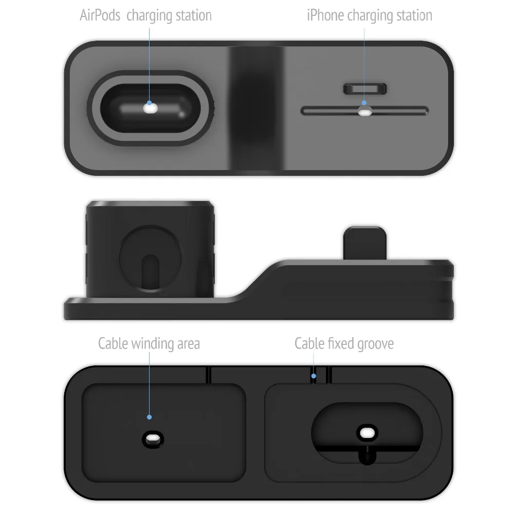3 в 1 зарядная док-станция для Apple watch/Airpods силиконовая подставка