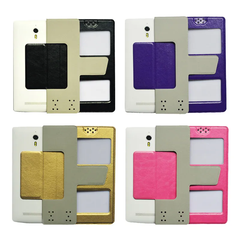 Универсальная чехол-книжка для телефонов Philips S386 искусственная кожа с двумя