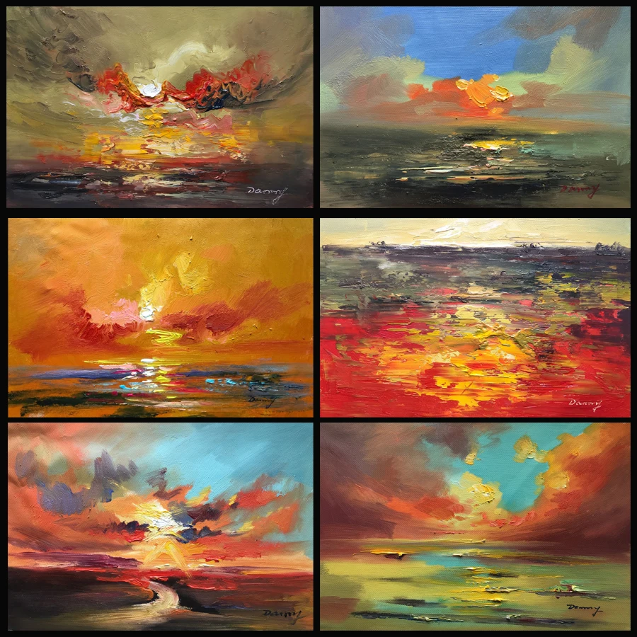 Картина маслом пейзаж Ручная роспись холст абстрактная дешевая Настенная