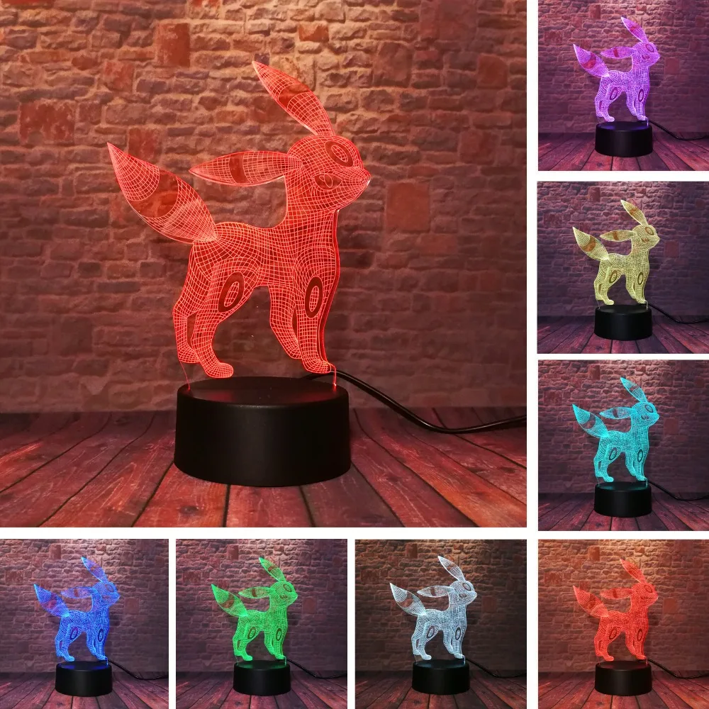 Покемон го 3D фигурка Umbreon Pokeball Bulbasaur Fire Dragon Valor Mystic 7 цветов Изменение ночник детские подарки