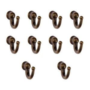 DRELD 10 шт. винтажная настенная вешалка на дверь для ванны Вешалка-крючок для пальто, вешалка для кастрюль, сумок, крючок, мебельная фурнитура с винтами 29*20*12 мм