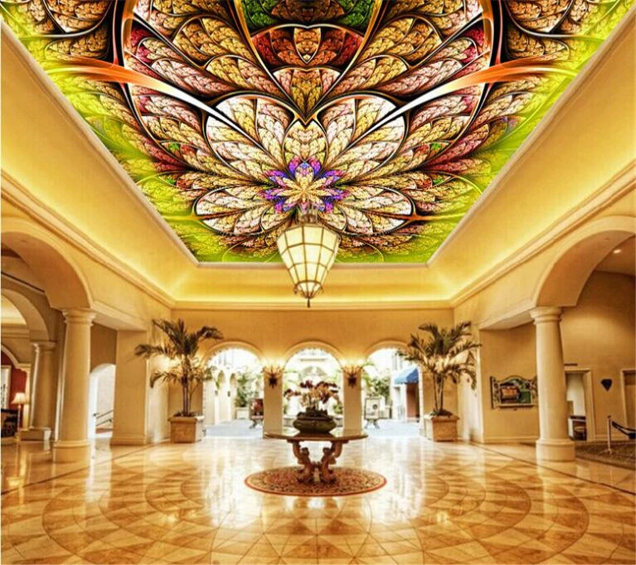 

Beibehang fashion abstract gorgeous ceiling European mural Custom Large 3D Ceiling Wallpaper papel de parede 3d wallpaper