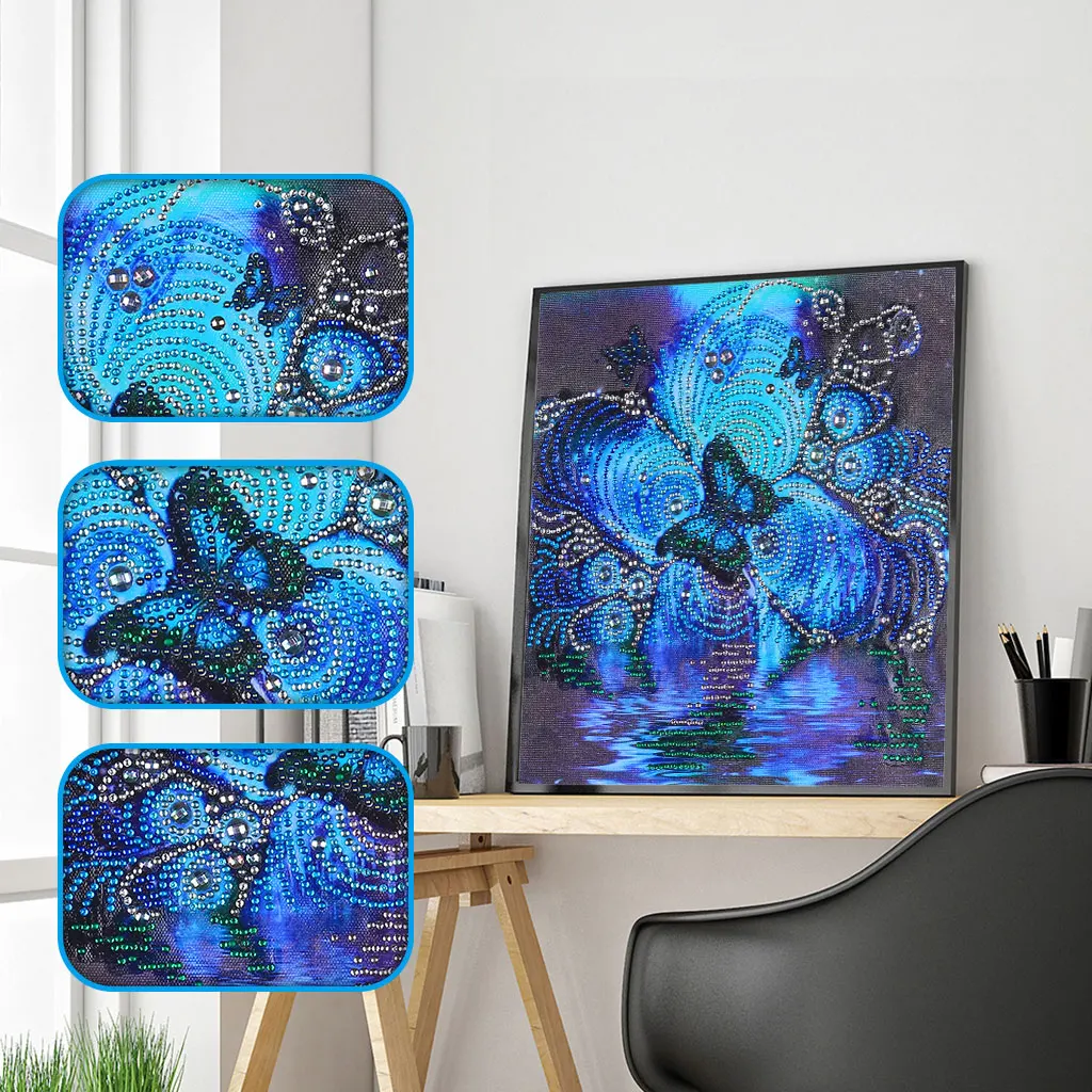 

Special Shaped Diamond Painting Butterfly Flower DIY 5D Partial Drill Cross Stitch Kits Crystal Rhinestone Home Decoration
