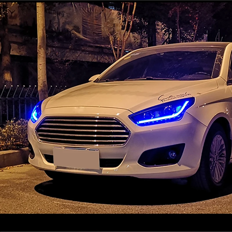 Hlxg светодиодный фары в сборе для Ford Focus ST 2015 2016 2017 HID галогенные лампы подсветка