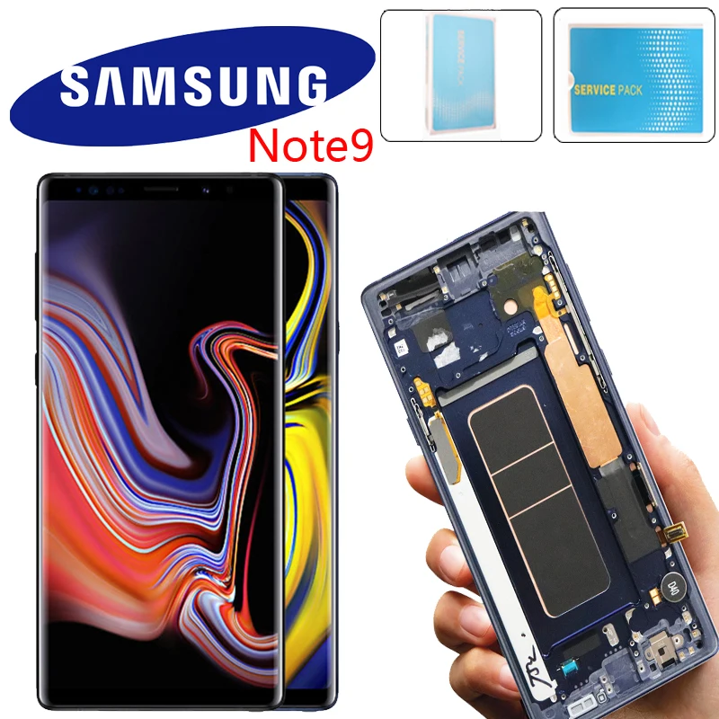 Супер AMOLED 6,4 ''ЖК-дисплей с рамкой для SAMSUNG GALAXY Note 9 Note9 N960F сенсорный экран дигитайзер сборка