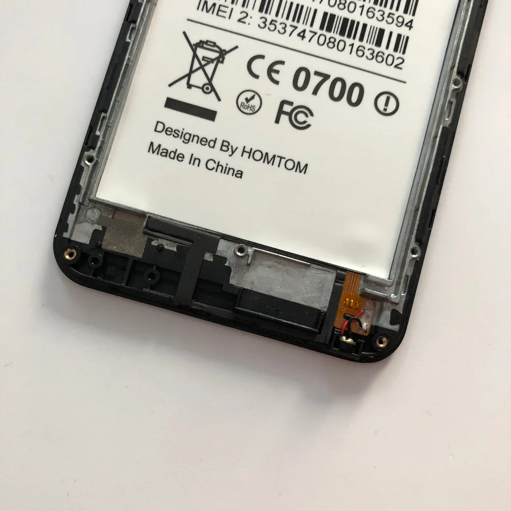 Б/у ЖК дисплей Экран дисплея + сенсорный экран рамка для Homtom HT16 MTK6580 4 ядра 5 0 дюймов