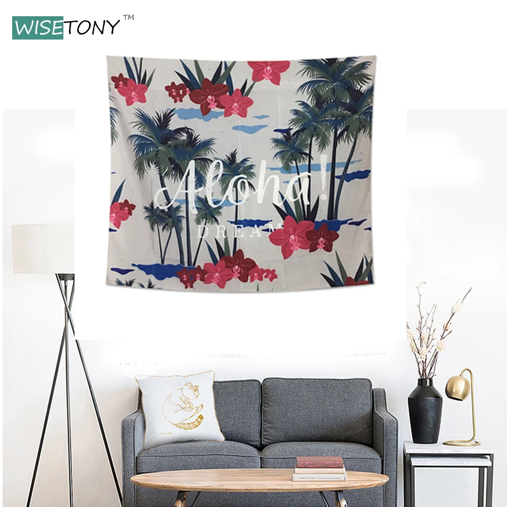 WISETONY English Inspirational Letter Tapestry Wall Art Saying Words Beach Towels Room Blanket Home Decor | Дом и сад