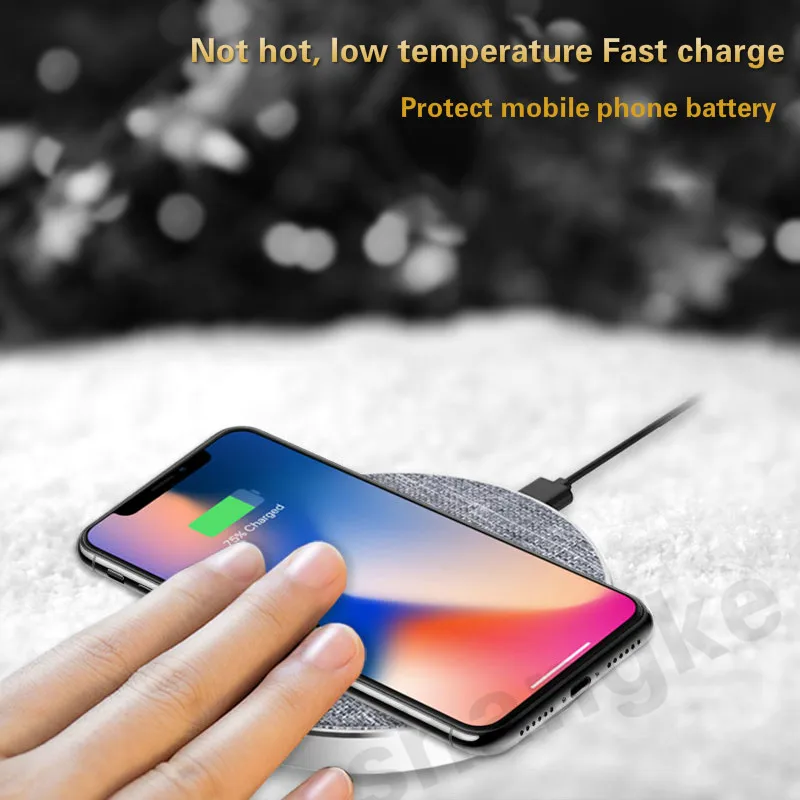 Qi Беспроводное зарядное устройство для iPhone 7 5 Вт X XS Max XR 8 Plus В/1 а быстрая