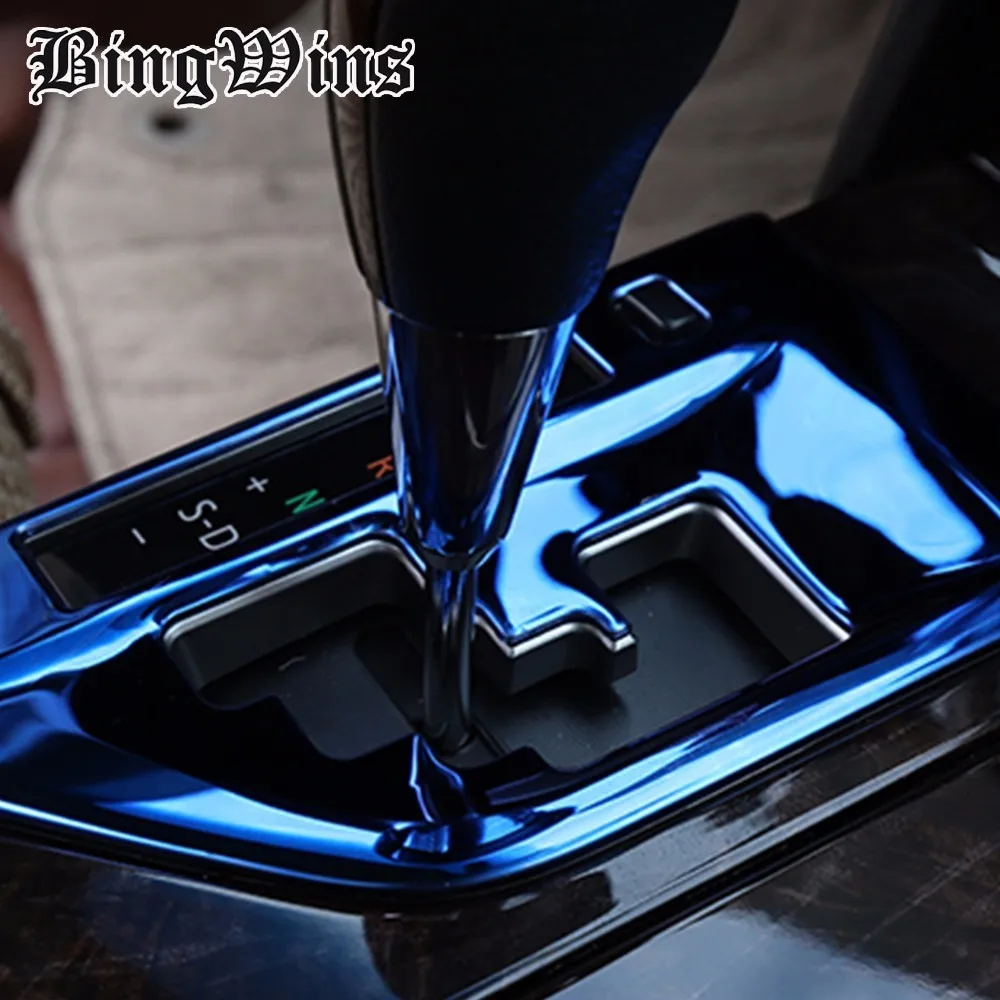 Car styling Gear panel sequins chrome Cover trim car styling For Camry 2012- Interior Mouldings gear panel frame stickers