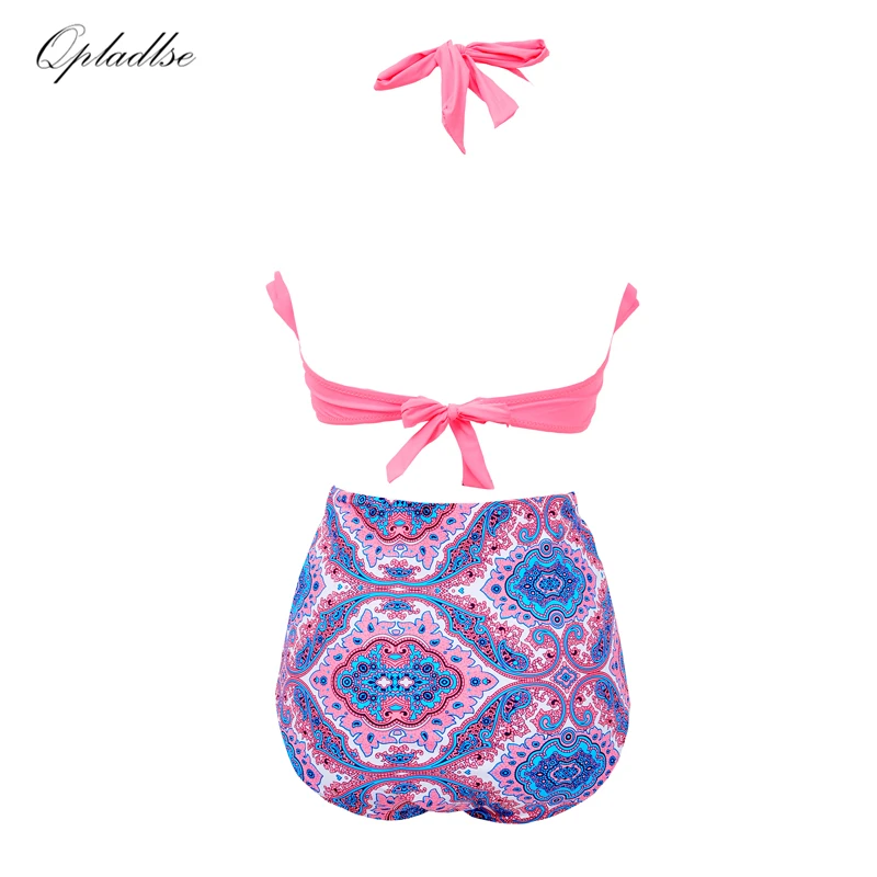 2019 Bather Swimsuit Women Swimwear Ruffle Bikini High Waist Halter May Beach Sexy Bathing Suit Push Up Swimming Suits Female |