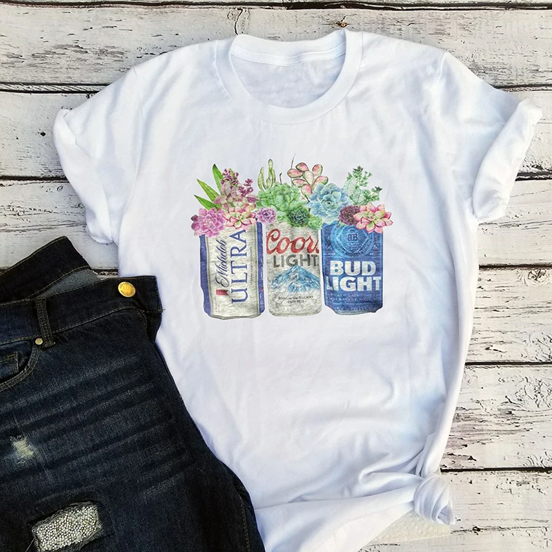 Женская футболка с принтом all beer babes and cactus топы в стиле панк одежда для пары