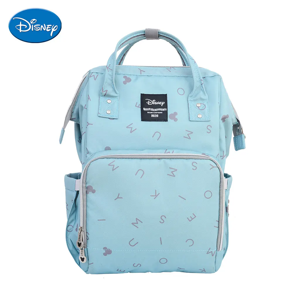 Disney Мумия подгузник для беременных сумки рюкзак большой емкости USB термобутылка для кормления подгузник Детская сумка для путешествий для ухода за ребенком - Цвет: Sky blue