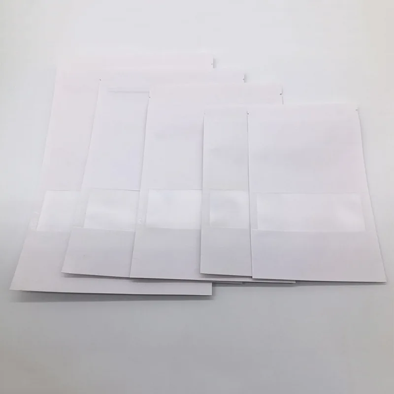 Горячая 3 вида размер белая молния крафт-бумажный мешок с окном подарочная