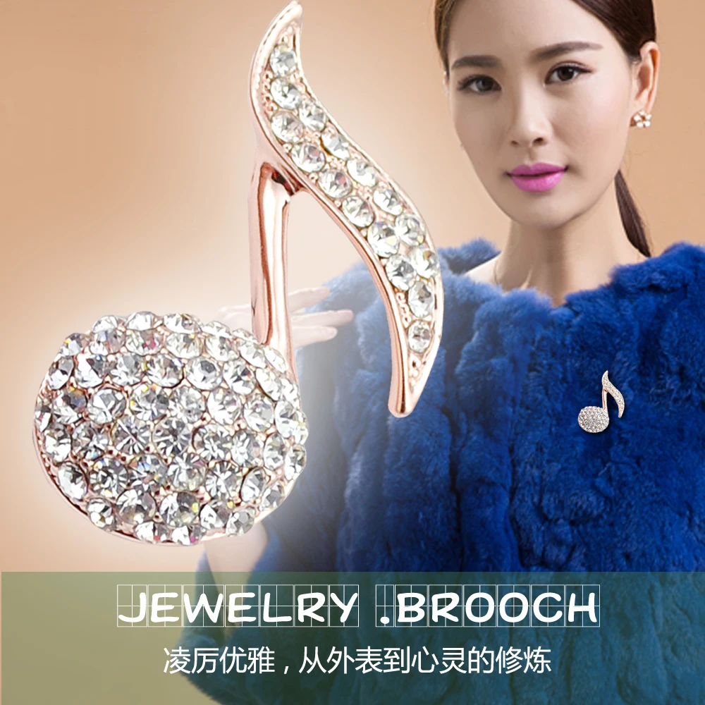 Zhen томоми элегантный нотный Кристалл шарф пряжки воротник брошь Шпильки Одежда