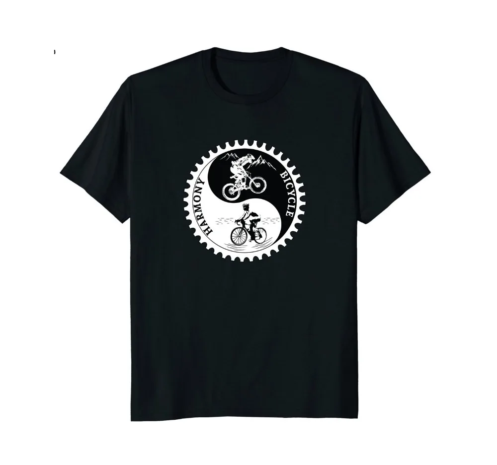 

2019 New Mens T Shirts Bicycle Shirt Gift Yin Yang Road And Mountain Biker Month Tee Tee shirt