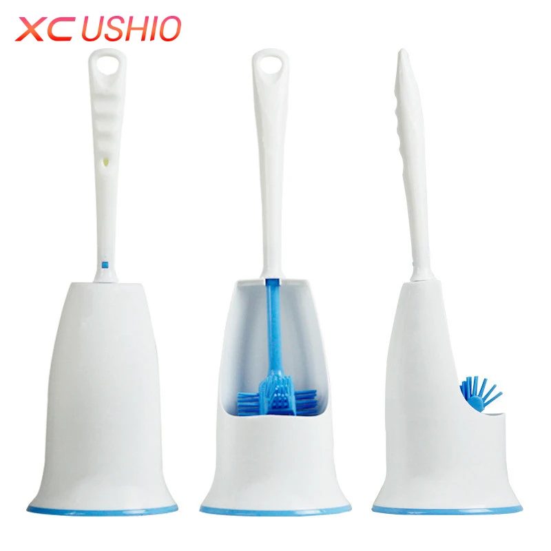 XC USHIO Double sided Soft Nano Toilet Brush Set Bathroom Corner Cleaning Detachable Base Tools|cleaning tools|cleaning brushbrush cleaning tool |