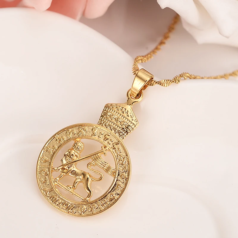 Новые серьги с подвеской из эфиопского льва Иуды золотого цвета в Африке Эритрее