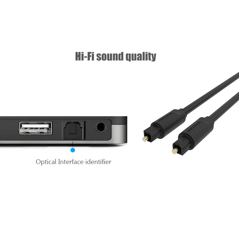 Vention Цифровой оптический аудио кабель toslink Позолоченные 1 м 3 SPDIF коаксиальный для
