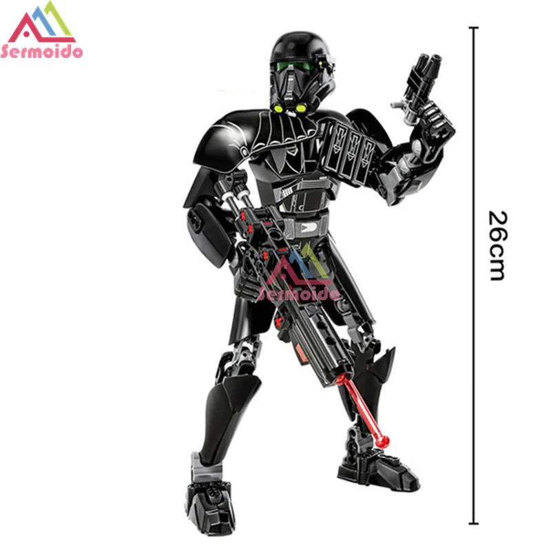 Черный Sermoido Star Wars Rogue One игрушки Jango Phasma Jyn Erso K-2SO Дарт Вейдер общий гривус фигурка игрушка строительные блоки игрушки - Цвет: Черный