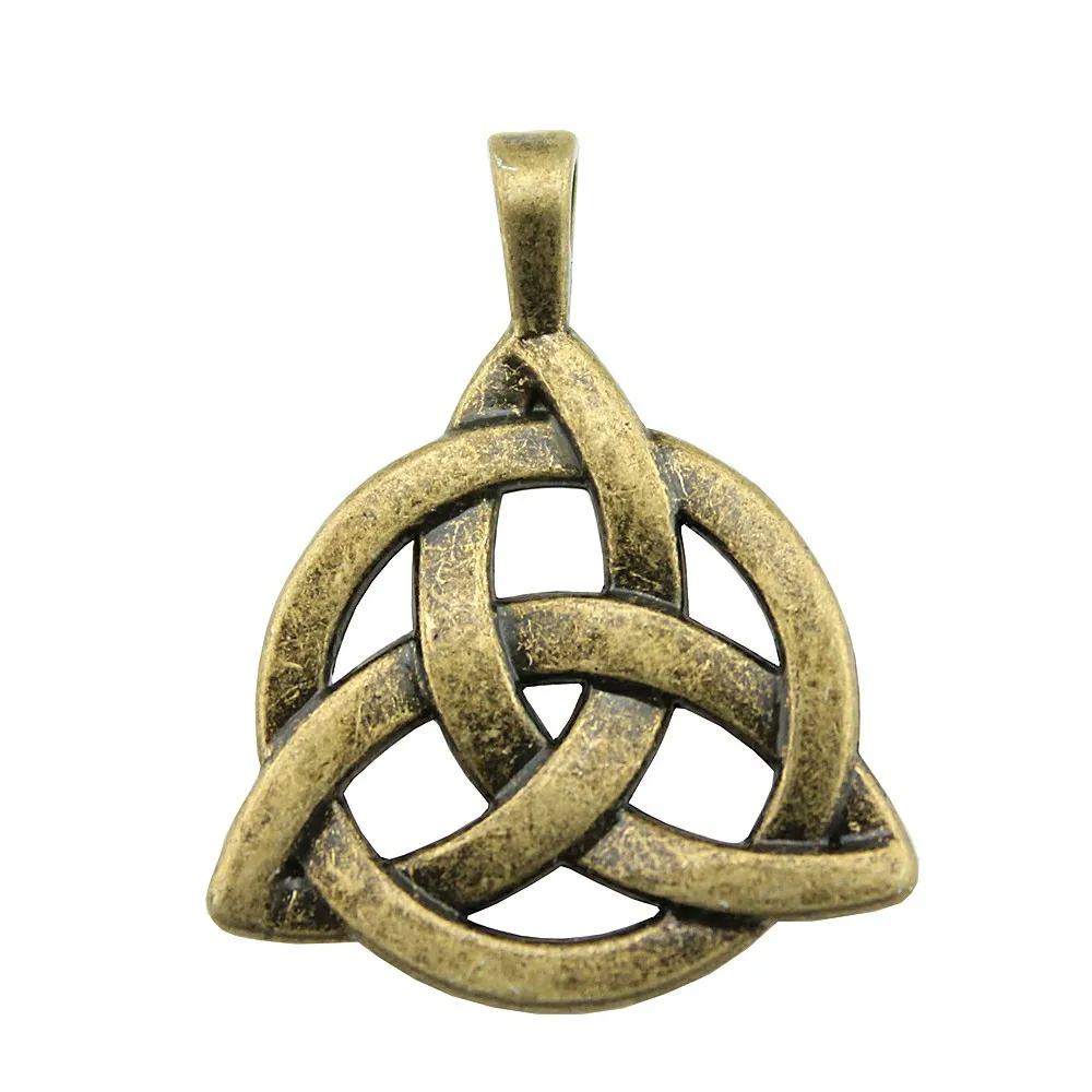 2 шт. Lucky амулет Triquetra Символ Кулон Шарм Triquetra Символ 2 цвета Triquetra Символ амулет подвески 27x35 мм