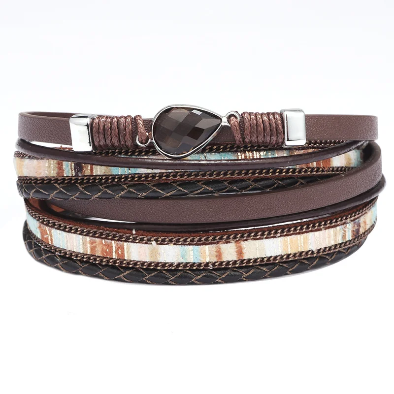 Новый модный Европейский и американский многослойный магнитный браслет с