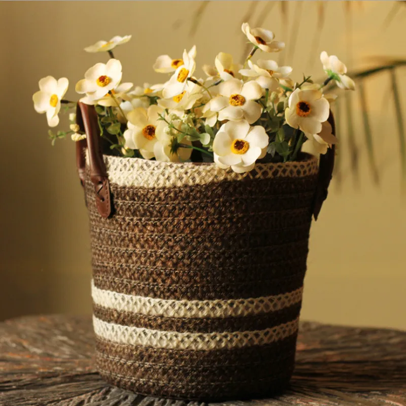 Plan цветок плетеная лоза корзина с ручками горшок Maquillage Pinceaux cestas de mimbre decorativas Хлебница Планте