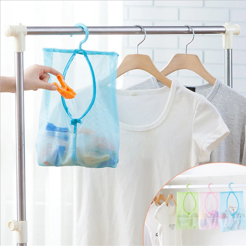 Laundry Basket Kitchen Bathroom Clothesline Storage Dry Pillow Shelf Mesh Bag Hook Clothespin Multi-purpose Net Organizer | Дом и сад