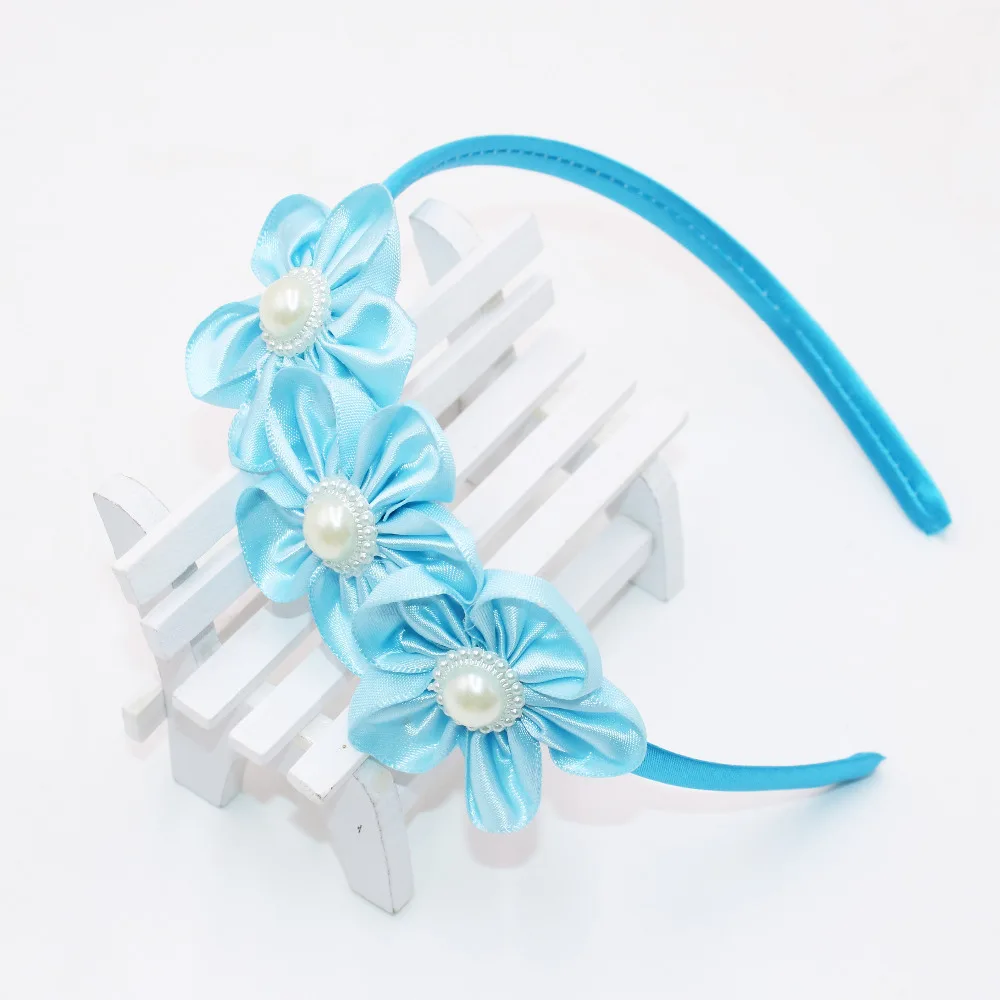 Милая повязка для волос девочек 9 цветов Детская на голову с жемчужным цветком